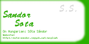 sandor sota business card